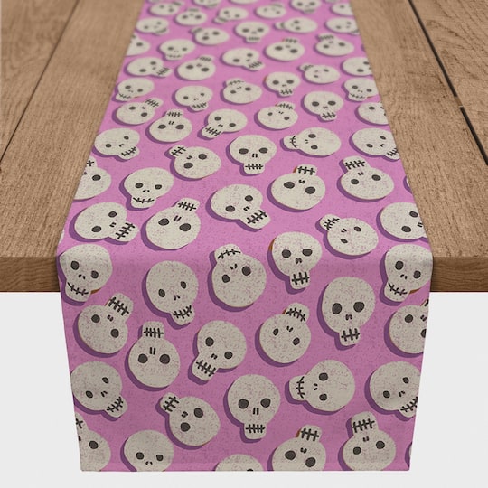 Pinky Skull Pattern Table Runner
